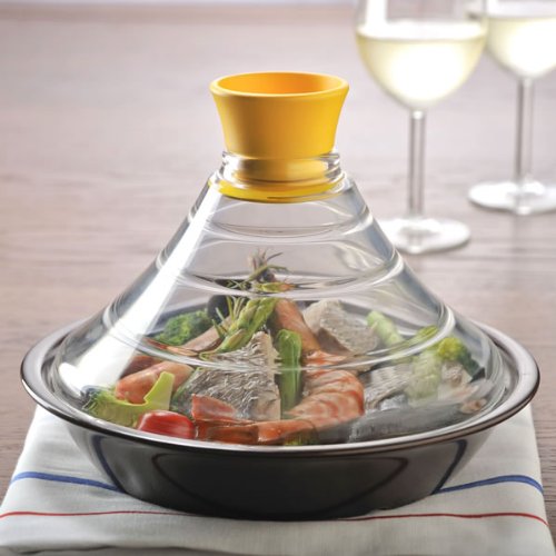 Amazon | HARIO（ハリオ） フタがガラスのタジン鍋 マンゴーイエロー